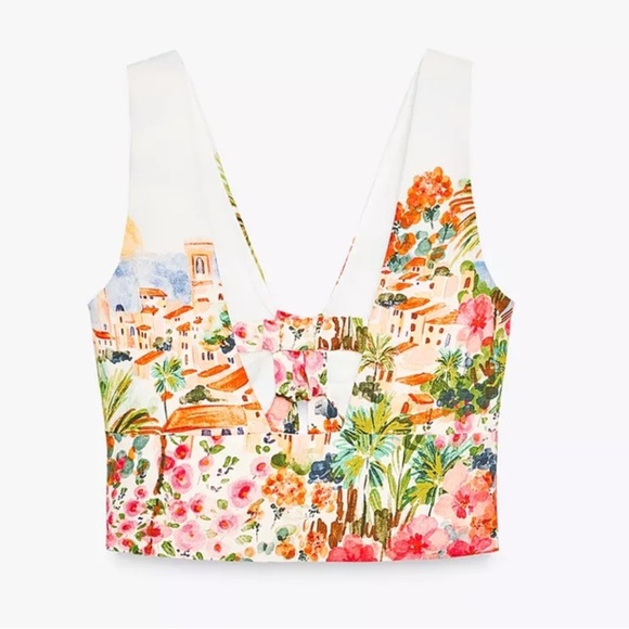 ZARA NEW SS25 WOMAN PRINTED TOP - Picture 5 of 15